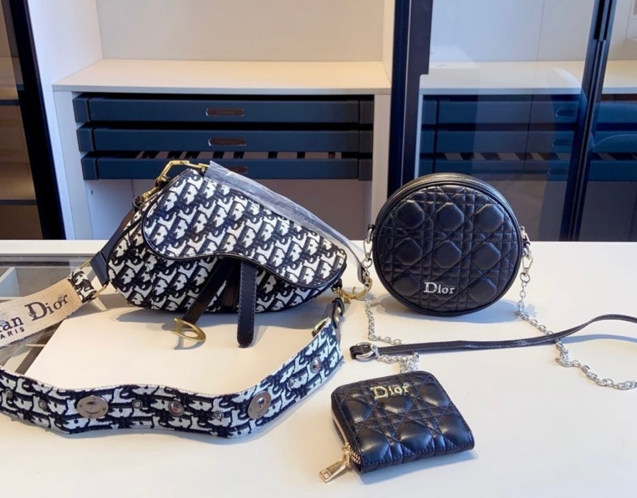 Black Dior Triangle & Round Bags